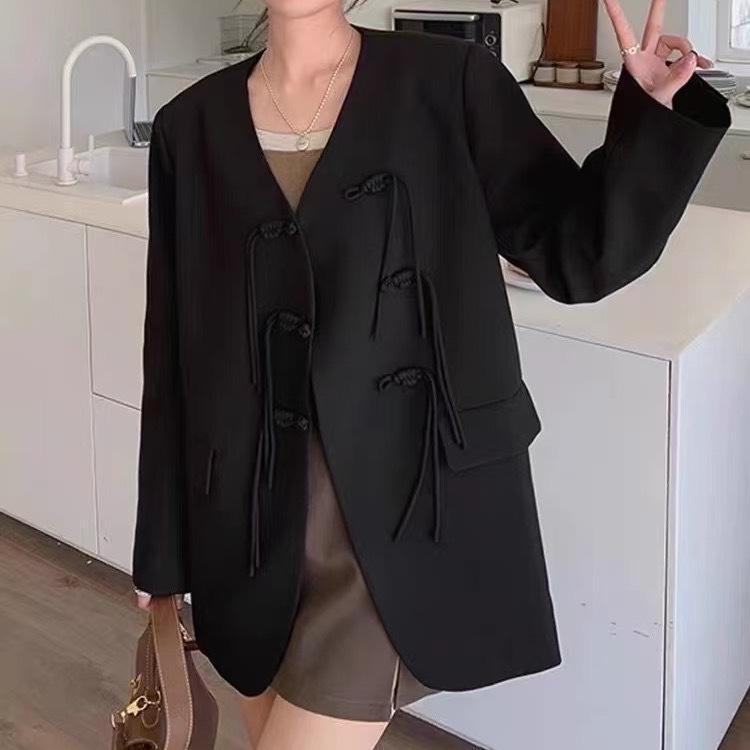 

Clearance: Frog Button Chinese-Style Lapel Jacket, Long-Sleeved, Spring/Autumn S (90-120 jin)