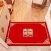 Tapis de sol en soie rouge pour porte d'entrée, nouvel an chinois, facile à nettoyer, en PVC