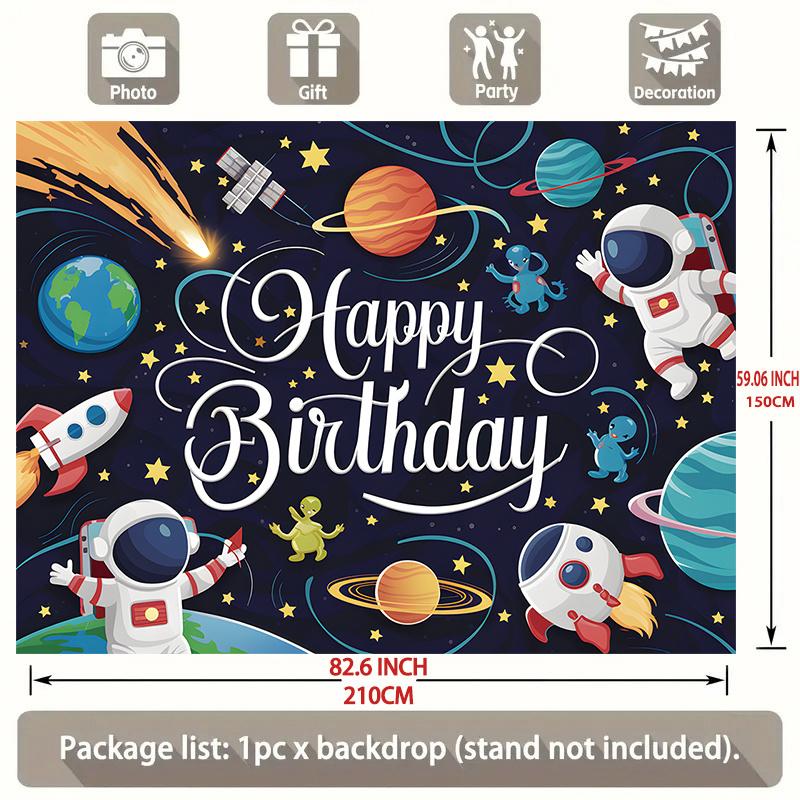Party Backdrop Astronaut Space Flat Celebrations Bars Cafes Restaurants Clubs Event Backdrop Decoration Birthday Party Decor