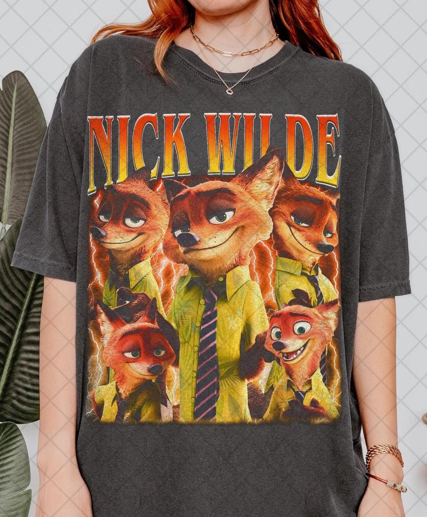 Comfort Colors Nick Wilde Shirt, Zootopia 2 Fox Tee, Funny Cartoon Animal Gift, Disney Inspired Top, Gift For Women & Men Unisex T shirt