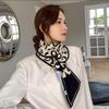 New Korean Style Knitted Shawl Scarf Women Winter Black White Checkered Plaids Grids Scarf Pashmina Shawls