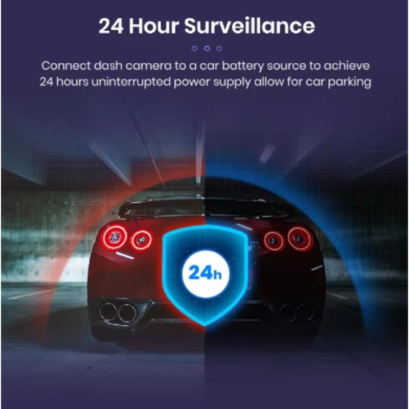 WHEXUNE-Car Parking Monitoring Radar Detector Camera, Buck Line Car Camera, DVR Cable, Traffic Recorder, 24 Hours, Length 3m, 36