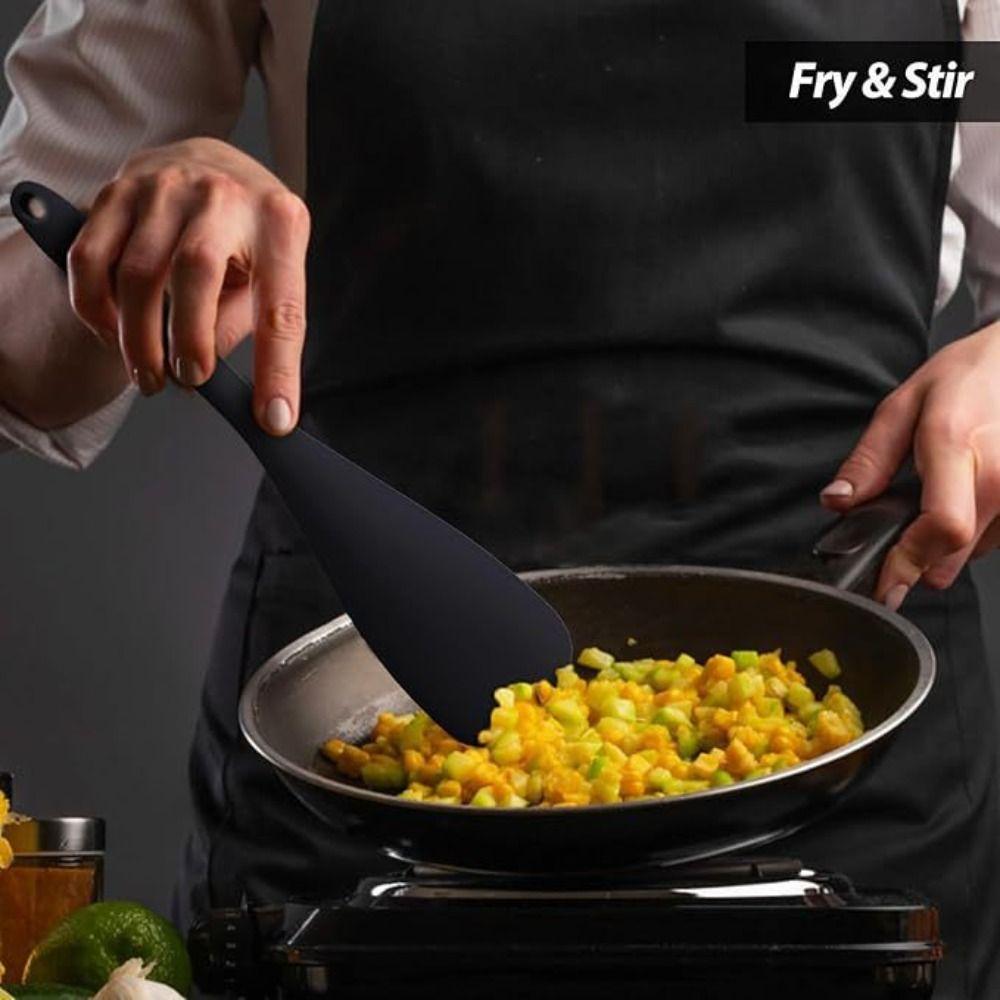 Non Stick Cooking Spoons BPA-Free Baking Cookware Premium Silicone Stirring Spoons  Mixing