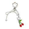Handmade Pearl Bowknot Keychain with Cherry Keyring Ornament Bag Pendant Fashionable Accessory for Fashion Lovers