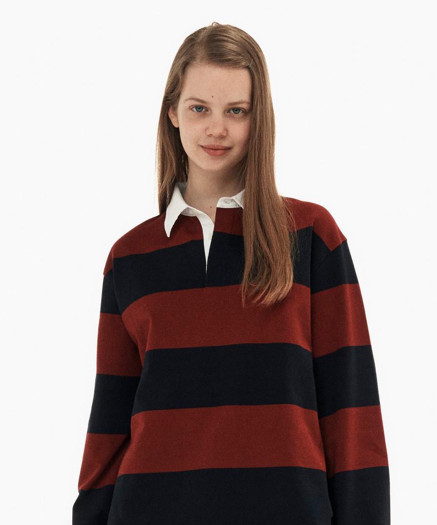 SINKINGDEEPER Striped Rugby T-Shirt (Red)