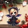 Halloween Witch Car Pendant Pumpkin Lanterns Bat Elements Rearview Mirror Ornament Gothic Tabletop Hanging Accessories
