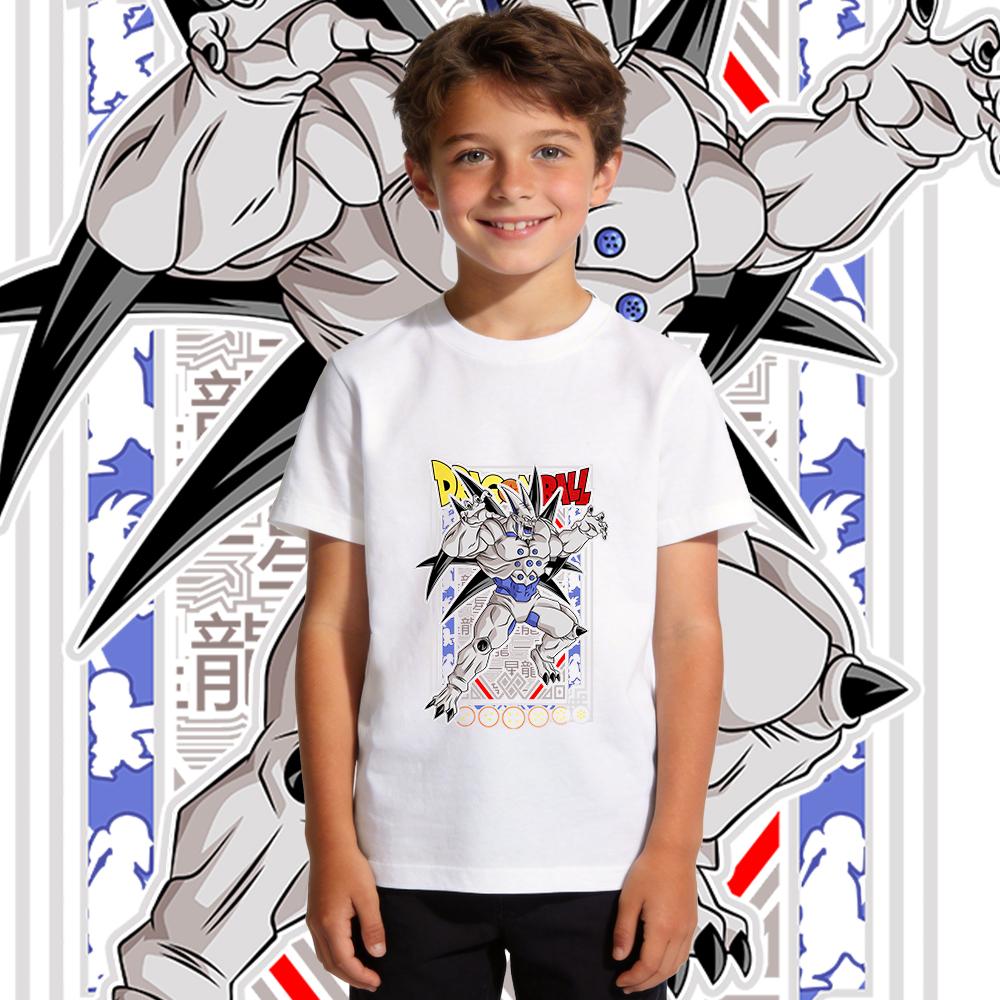 Dbz Syn Shenron Anime Print Cotton T Shirt for Kids Pure Cotton Casual Top Breathable Daily Wear for Boys and Girls