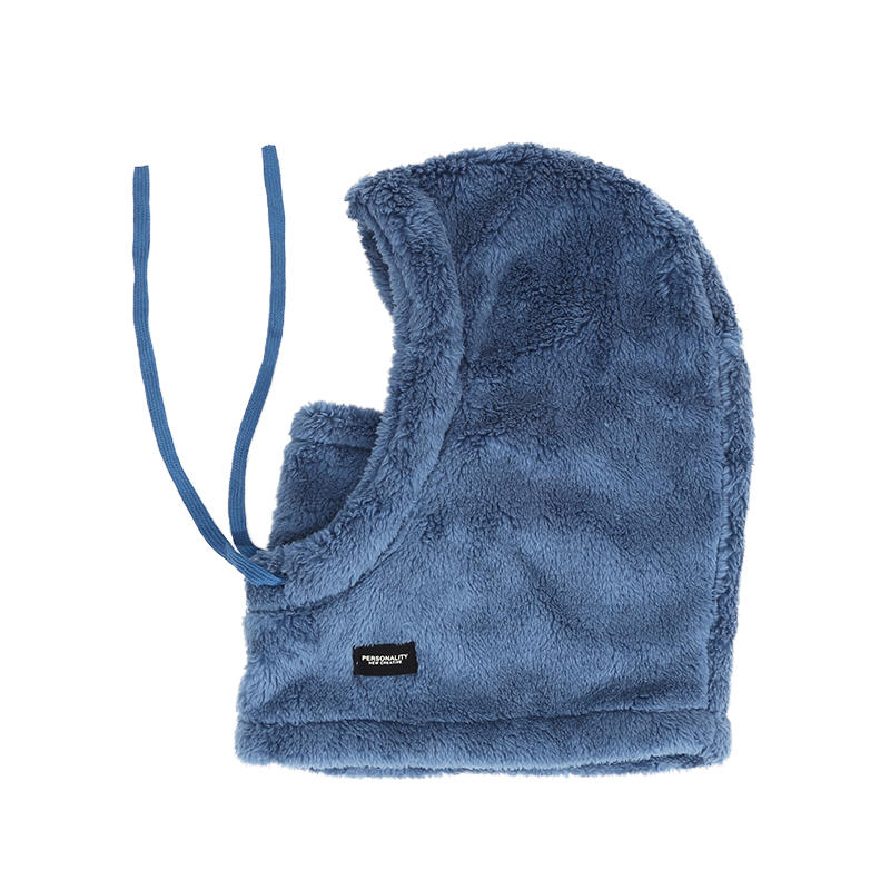 Women Winter Hood Hats Outdoor Cycling Windproof Cap Thermal Unisex Cold Proof Soft Plush with Face Mask Drawstring Warm Hat Drawstring Ski Mask Hat