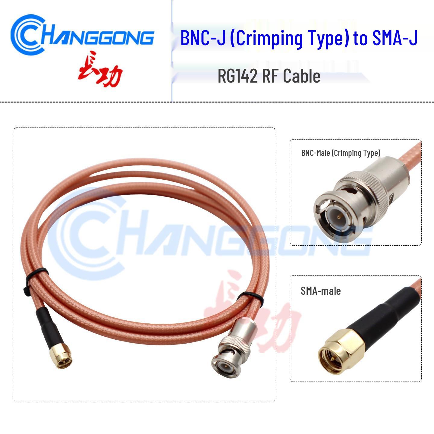 

BNC Male to SMA Male RG142 Test Cable, Double Shielded High-Frequency 30cm