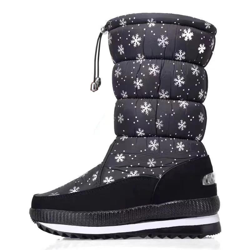Fashion Women Snow Boots Platform Winter Boots Thick Plush Waterproof Non-slip Boots Fashion Women Winter Shoes Warm Fur Botas Mujer