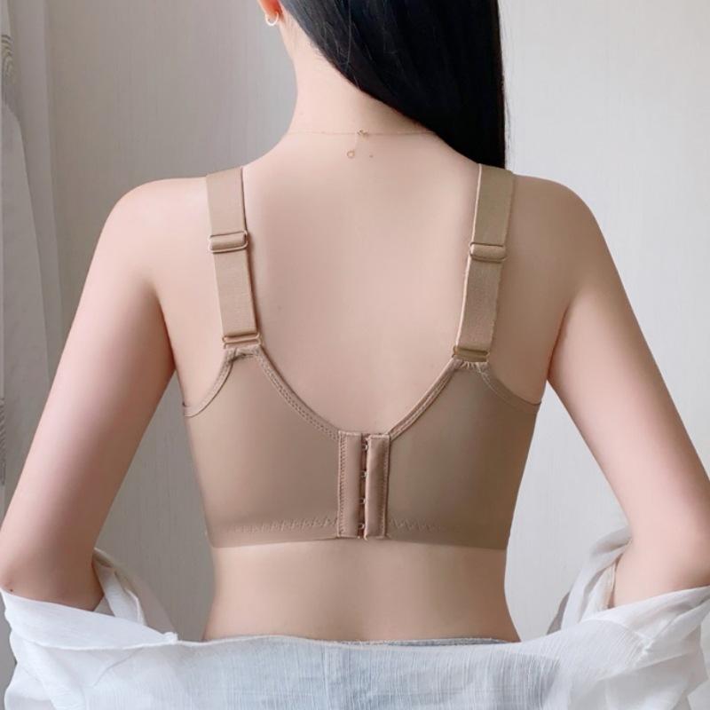 Large Size Bra for Women Without Steel Rims Thin Bra for Women with Lace Double Breasted Anti Sagging Breathable Bra
