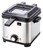 Electric Fryer Home Tabletop Compact Dial Type Temperature Control Basket with Lid Silver [Yamazen] 1.5L YAD-F800(S)