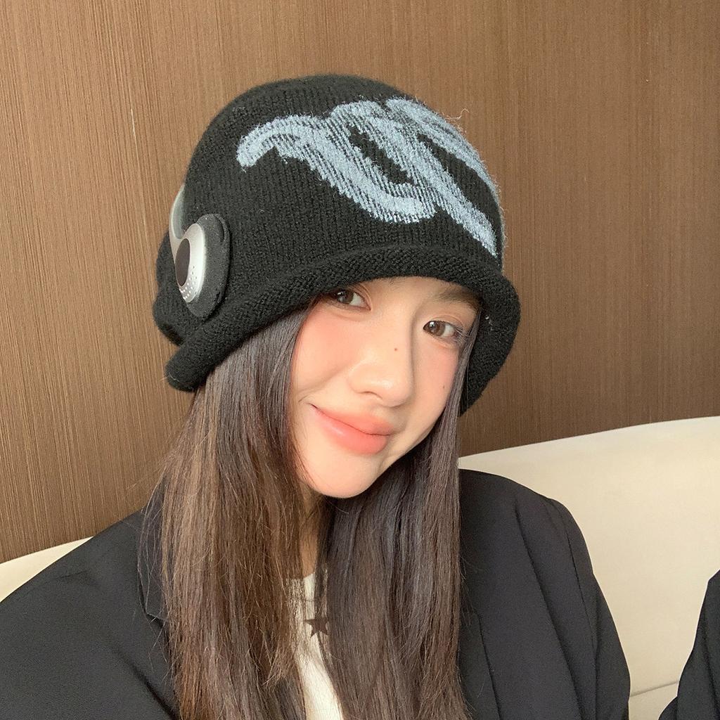 Hat Women'S Big Head Circumference Show Face Small Baotou Hat Warm Ear Protection Knitted Wool Hat Versatile Stacking Hat