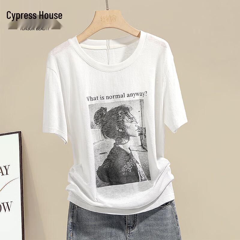 Sibaishe Women s Pattern Print Short Sleeve T-Shirt M