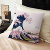 The Great Wave Off Kanagawa Art Pillow Covers Cartoon Sofa Decorative Home Double-sided Printing Short Plush Cute Cushion Cover