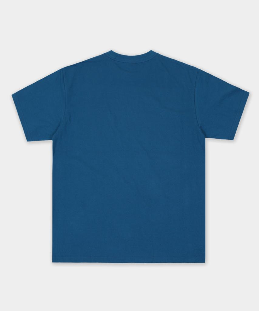 CAMEL WORK Flag Logo Short Sleeve T-Shirt (Blue Green)