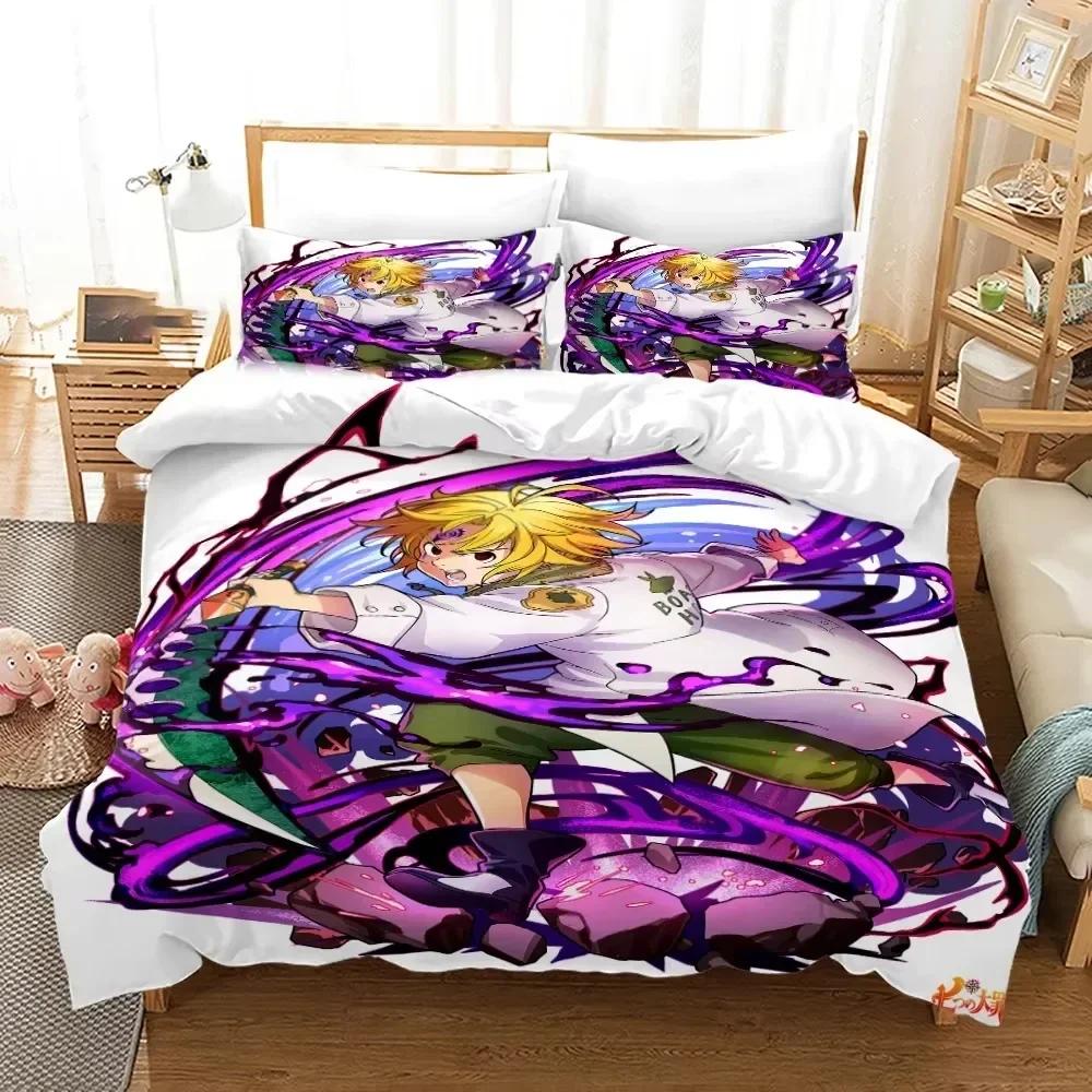 Comforter Seven Deadly Sins Anime Meliodas Bedding Set 3D Printed Suitable For Bedroom Kids Home Textile