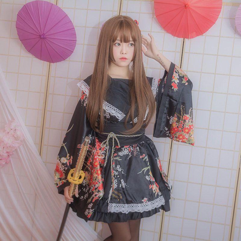 Japanese Traditional Kimono Formal Wear for Women Cosplay Photography Anime Performance Stage Costumes Jigoku Jodo Dance