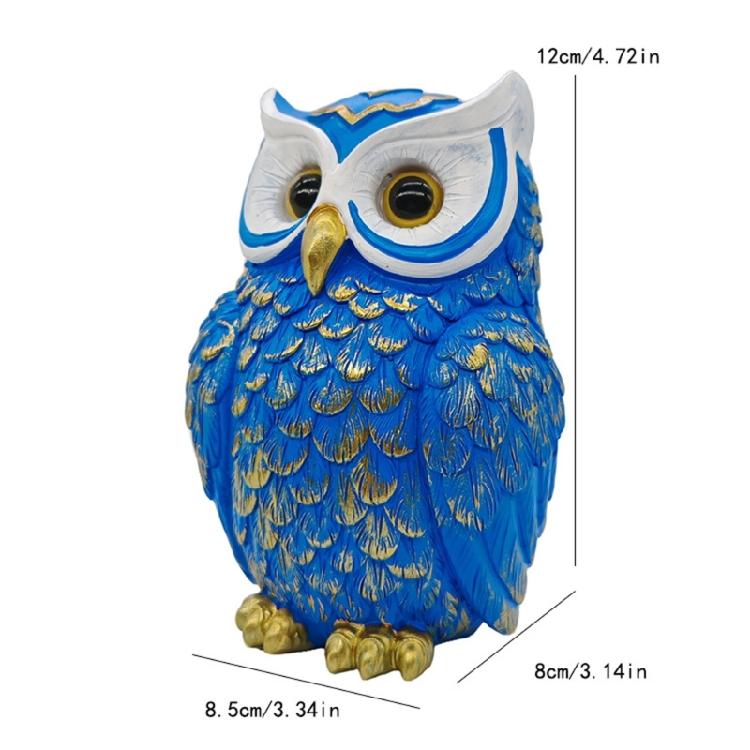Festives Owl Sculpture Resin Bird Small Figurine Ornament for Christmas Birthday Home Office Desktop Bookshelf Decors