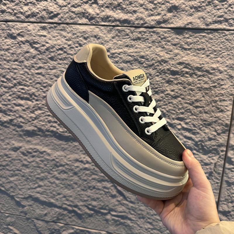 

Suction film sole white shoes spring new heightening platform sports casual shoes lightweight board shoes versatile shoes children 35 чёрный