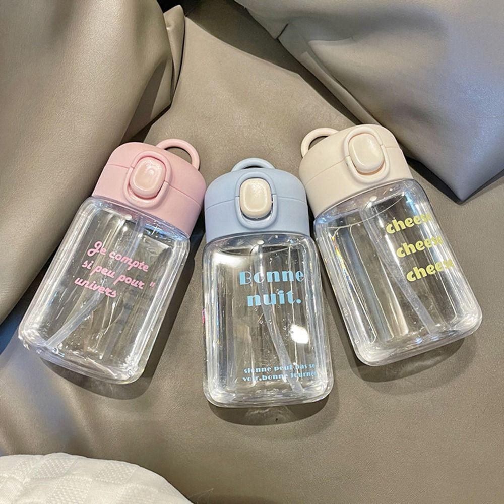 Straws and Lids Water Bottles 400ML Beverage Cups Portable Kids Sippy Cup  Toddlers Feeding