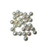 7-8mm White Hanadama Mantou Bead Freshwater Pearl Half-Drilled Beads for DIY Earrings and Rings.
