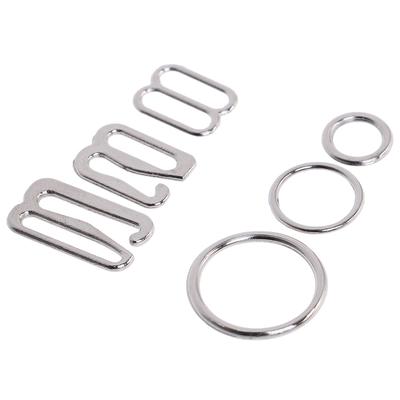100 kreative silberne Metall-BH-Träger-Verstellhaken/O-Ring-Dessous