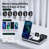 R11 Multifunctional 4 in 1 Wireless Charger Folding Portable Charging Station with Digital Display,White Light,Time Function