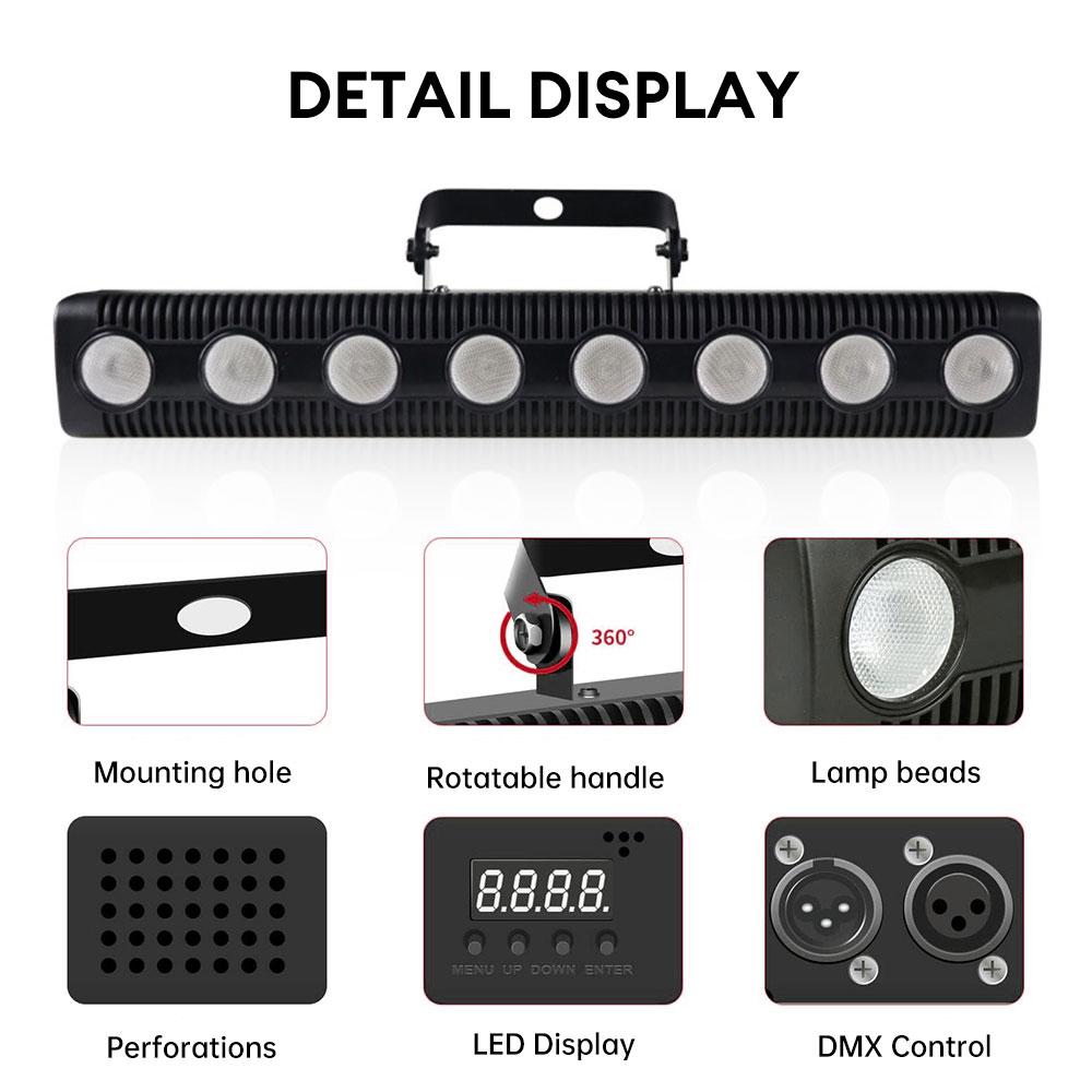 4IN1 DMX Wall Wash Lamp 8LED Stage Light Outdoor Waterproof LED Wall Washer DJ Disco Party Stage Light for Dance Bar Holiday
