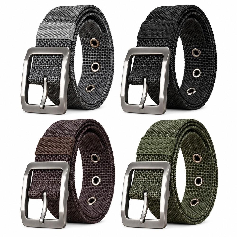 3.8cm Wide Woven Fabric Belt 120cm Length Casual Trouser Belt  For Jeans Trousers