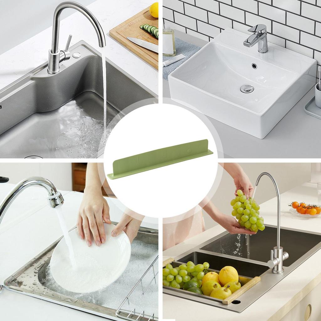 1pc Silicone Sink Baffle Splash Guard with Suction Cup Pool Oil-Proof Water Baffle Plate Kitchen Supplies Sink Organizer