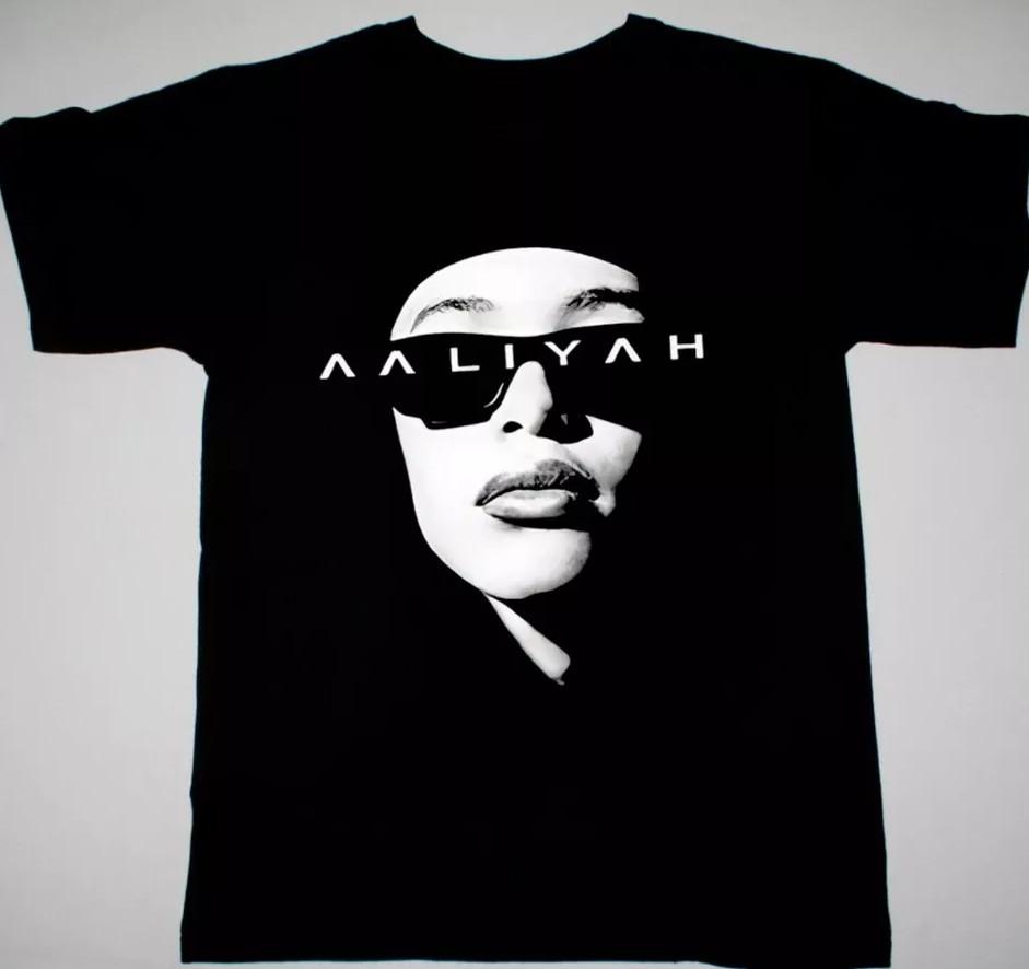 Aaliyah Grafické černé a bílé tričko velikost S-4XL