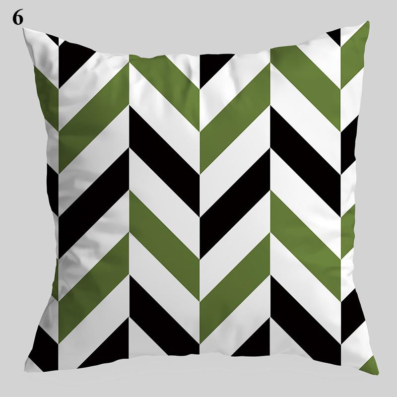 Nordic Style Throw Pillowcase Dark Green  Geometric Leaf  Sofa Car Decoration Cushion Cover Home Decor