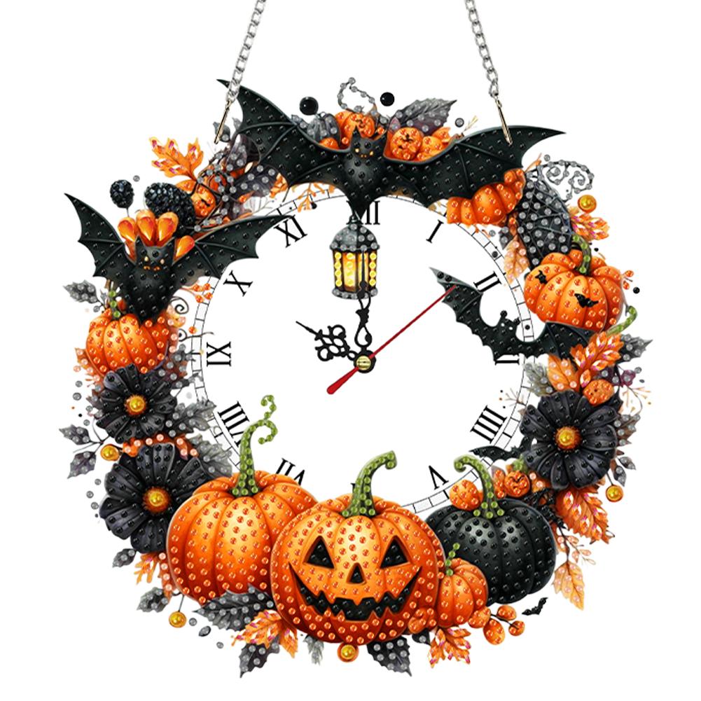 2D/Flat DIY Special Shape Rhinestone Diamond Art Clock Wall Pendants Diamond Clock Art Pendant DIY Home Decor Hanging Charm