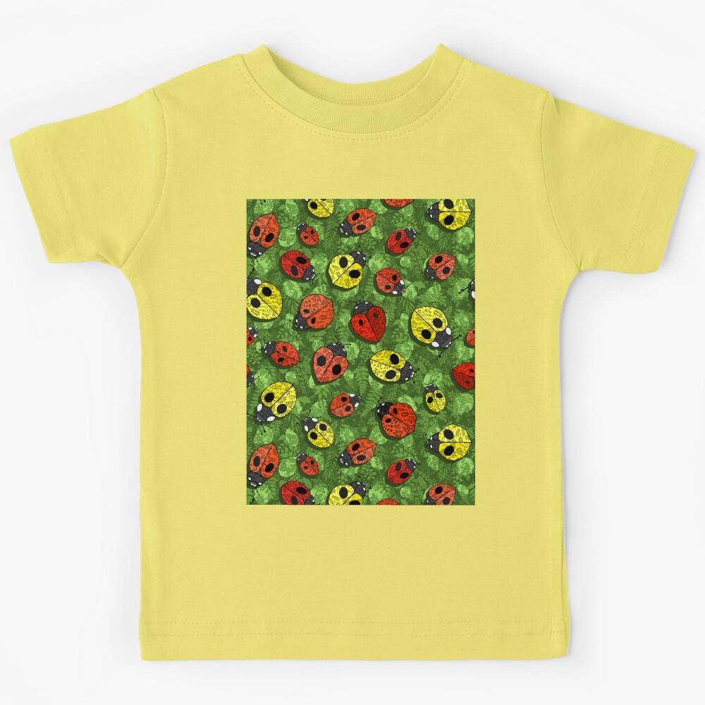 Ladybug Love on Avocado Green Kids T-Shirt 140