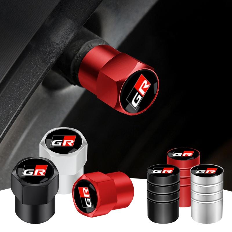 4pcs Car Wheel Tire Valve Stem Caps Airtight Cover For Toyota GR Sport Corolla CHR Yaris Rav4 Hilux Aygo Prius Auris Cruiser