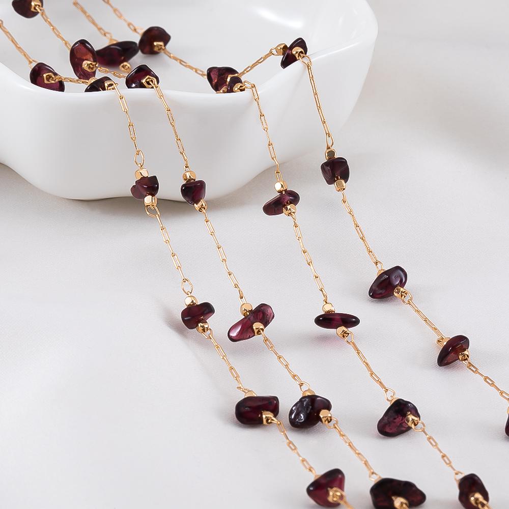 2Meters 1Meter Black Irregular Gravel Stone Necklace Chain Imitatied Pearl Copper Chains DIY Boho Necklace Jewelry Making Supply