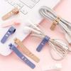 20PCS Reusable Silicone Cable Tie, Elastic Cord Strap for Earphone USB, Durable Wire Winder, Multicolor Black Pink Blue White