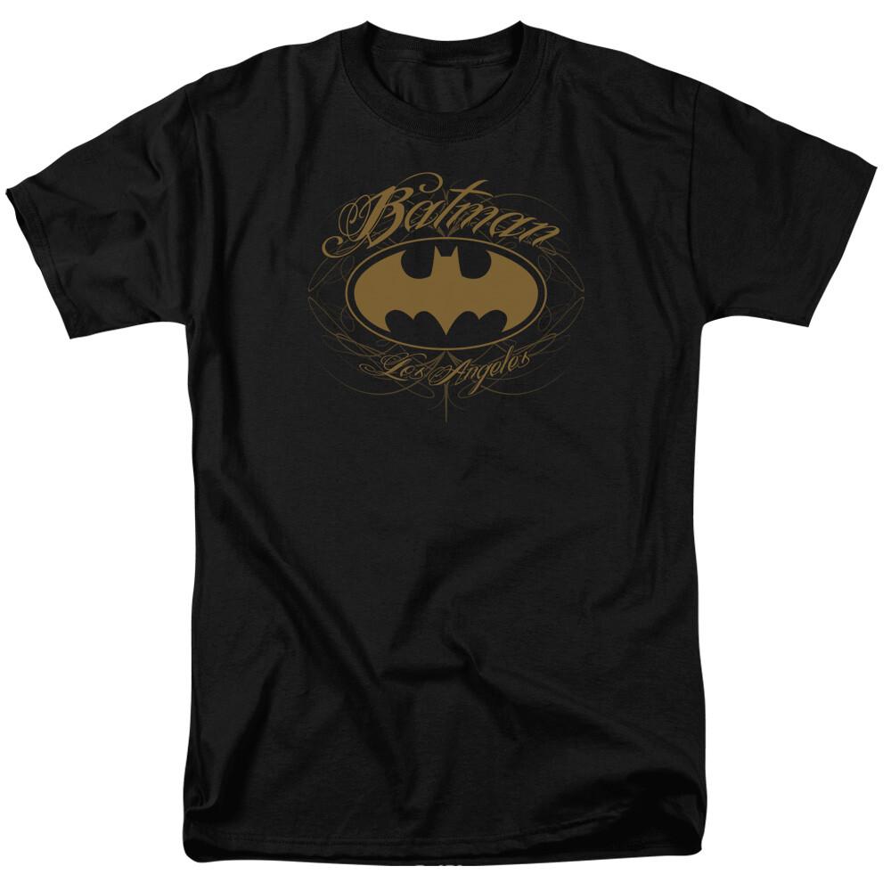26 Batman LA Logo T Shirt Licensed Comic Book Tee Black Unisex T-Shirt M