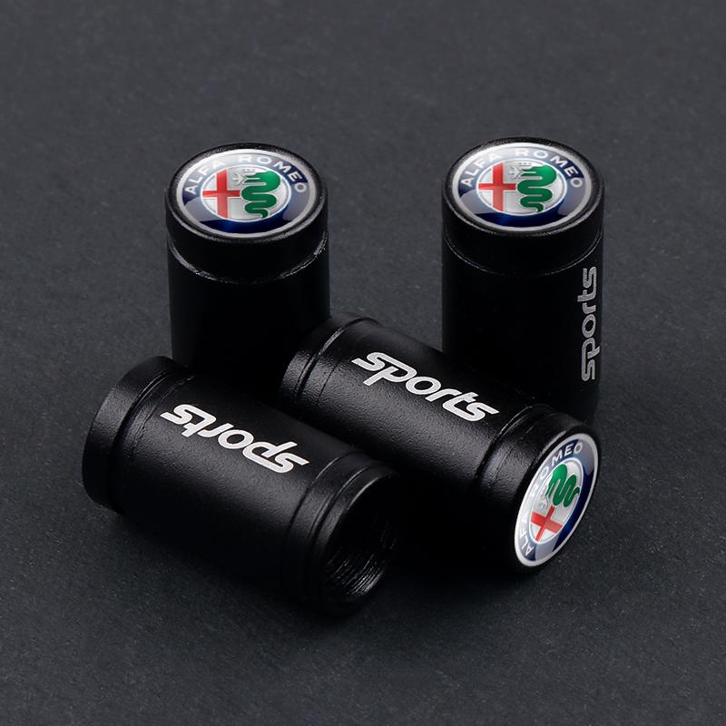 

For Alfa Romeo 4PC Metal Car Valve Caps Wheel Tires Air Tyre Stem Caps Sport logo Cover For Alfa Romeo Sportiva Stelvio Giulia A For Alfa Romeo