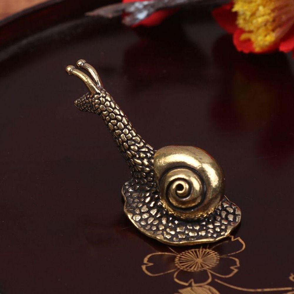 

Pure Copper Snail Tea Pet Small Snail Mascot Retro Mini Snail Ornament Home