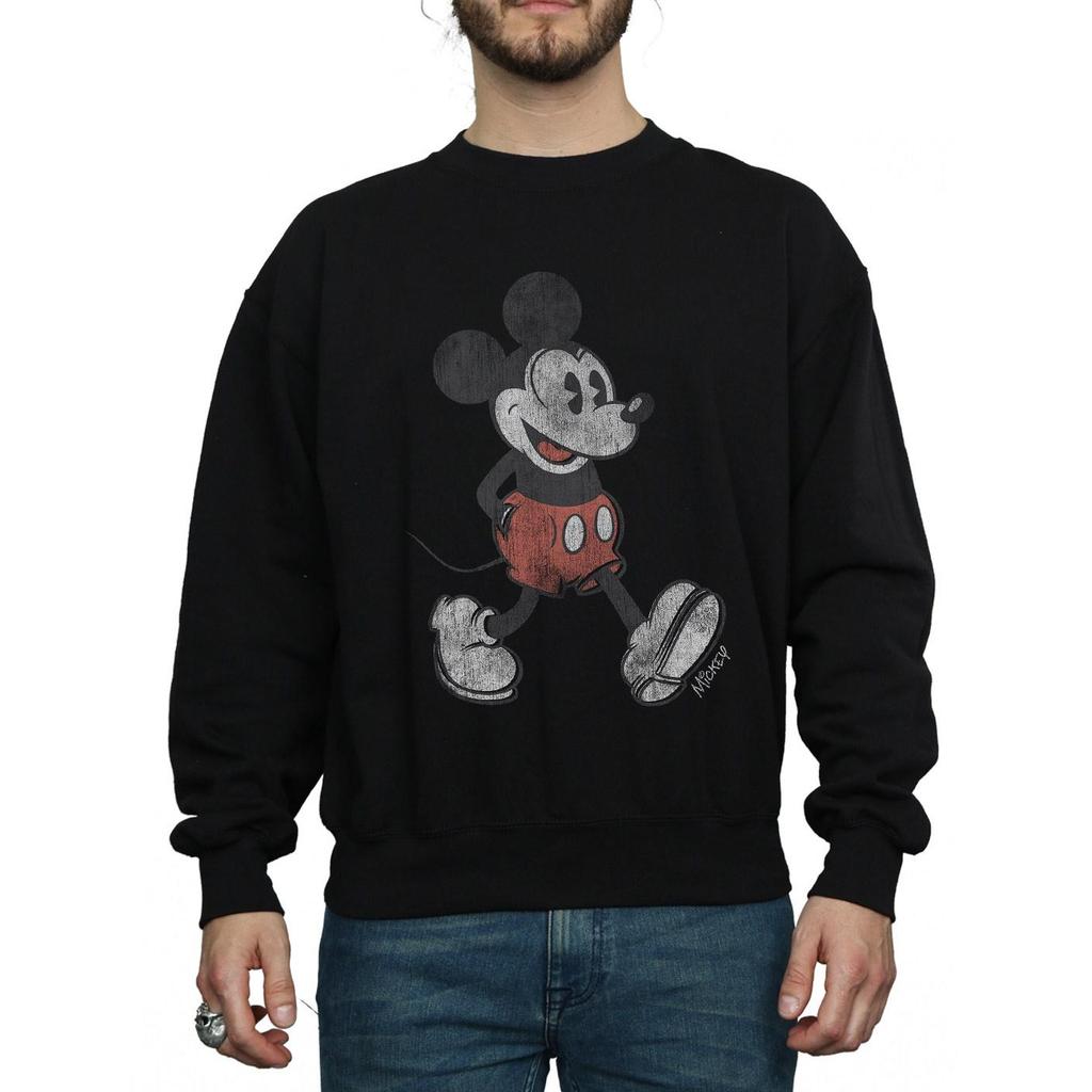 Disney Mens Walking Mickey Mouse Sweatshirt