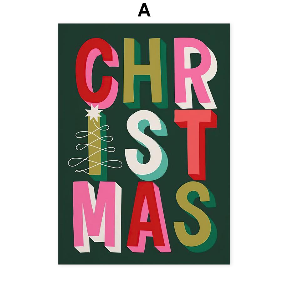 Christmas Gift Red Car Cookies Wall Art Poster Abstract Character Prints Living Room Decoration Mural Canvas Decorative Painting