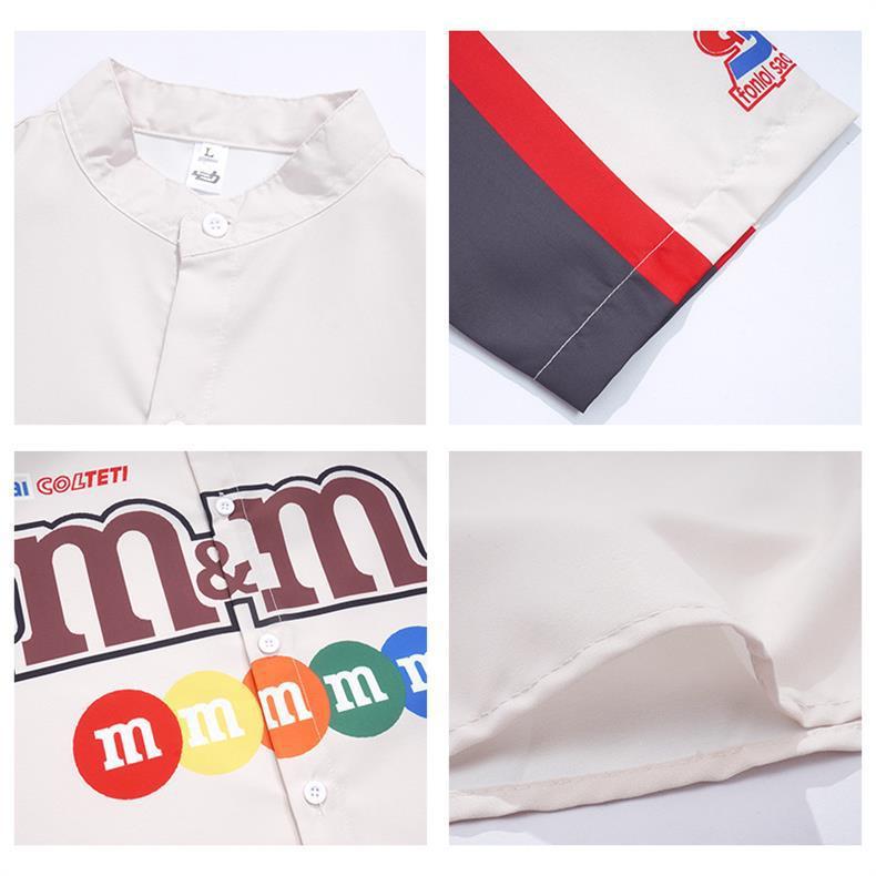 Men's American Retro Hiphop Street Racing Short-Sleeve Summer Shirt - Trendy, Motorcycle-Inspired, Loose, Thin Design
