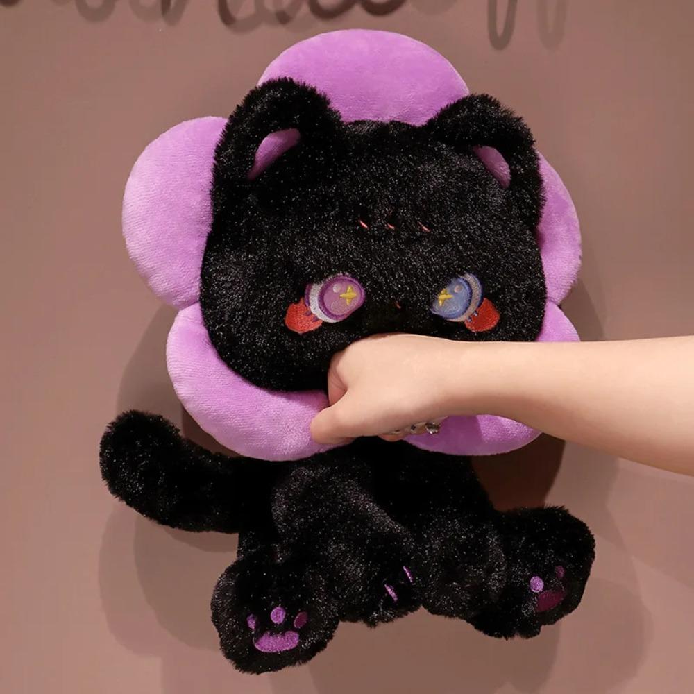Fluffy Flower Loop Cat Plush Toy Animal Cartoon Flower Cat Doll Kitten Stuffed Doll  Christmas Gift