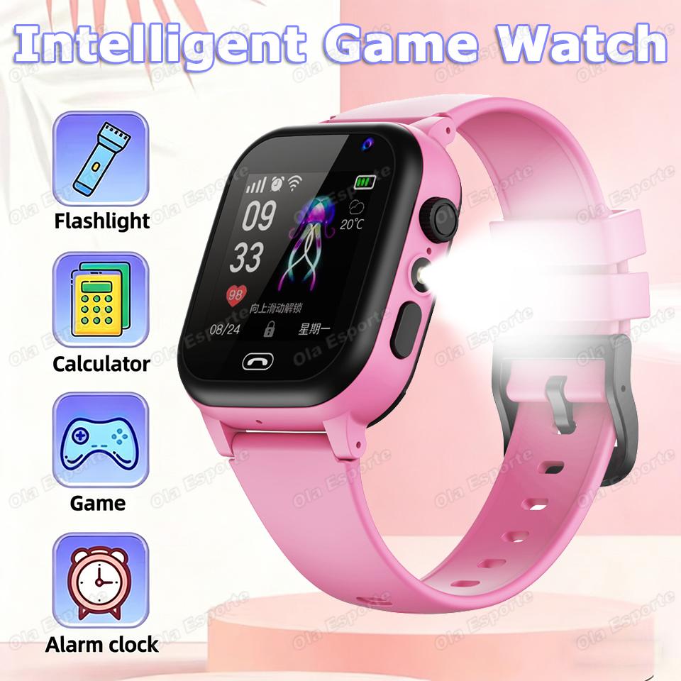 Kids Smart Watch Multifunctional Waterproof SOS GPS Camera HD Call Voice Chat Games LED Flashlight Weather Alarm Smartwatch