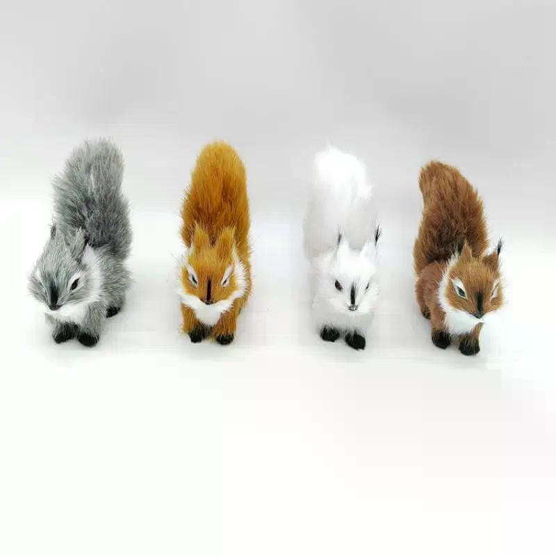 1 Adet Minyatür Peluş Simülasyon Sincap Süsleri Mini Yapay Sincap Figürleri Sahte Hayvan Noel Masa Dekoru