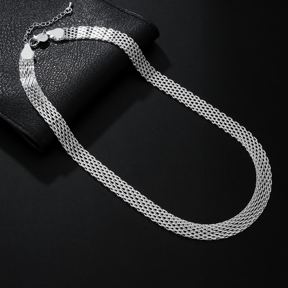 Jinrongxing 925 Silver European & American Style Creative Woven Chain Unisex Necklace
