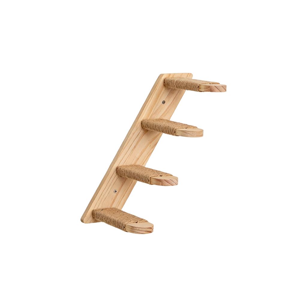 Duvara Monteli Ahşap Kedi Tırmanma Seti Kedi Ağacı, Tırmalama Direkleri, Tünekler ve Merdivenler ile