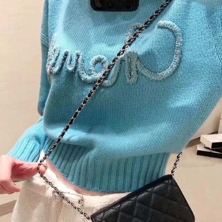 Solid Blue Autumn Sweatershirt O Neck Pullover Holiday Casual Sweater Shirt for Long Sleeves Loose Fit Hot Autumn Top